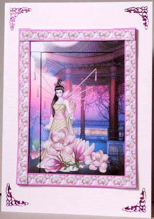 Oriental Beauty with Magnolias Spiral Edge Stacker by Kristina Norbat