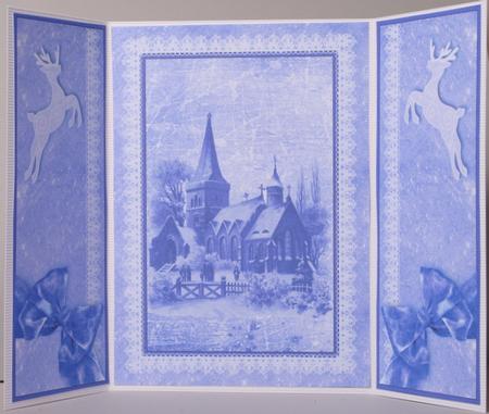 Christmas Church in Lavender - Gatefold Card Sheet 1 by Kristina Norbat