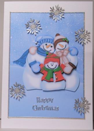 Snow Family Decoupage Quick Card Front by Kristina Norbat