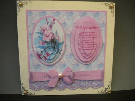 Carnations for Mum Square Card Front with Pyramid by Kristina Norbat