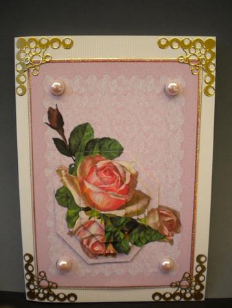 Pink Rose on Lace Pyramid by Kristina Norbat