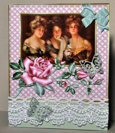 Beautiful Vintage Sisters with Romantic Roses by Kristina Norbat