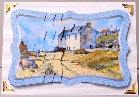 Fishing Village Scroll Shape by Kristina Norbat