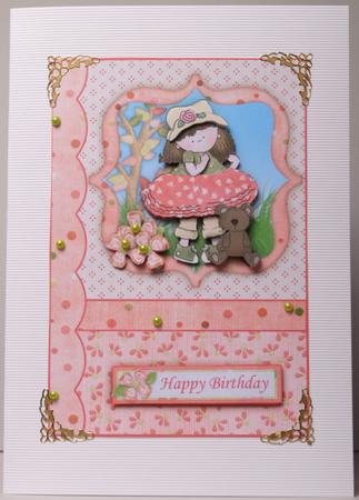 Chloey Loves Her Teddy Birthday Decoupage by Kristina Norbat
