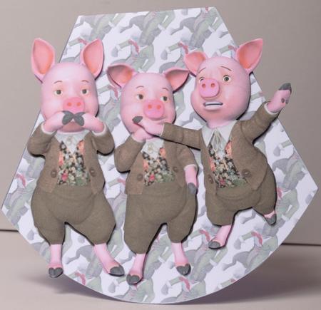 3 Little Pigs Wobble Card by Kristina Norbat