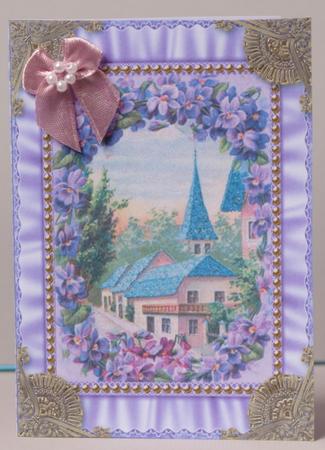 Lavender View Ruffles 2 Spiral 7x5inch Folded Card by Kristina Norbat