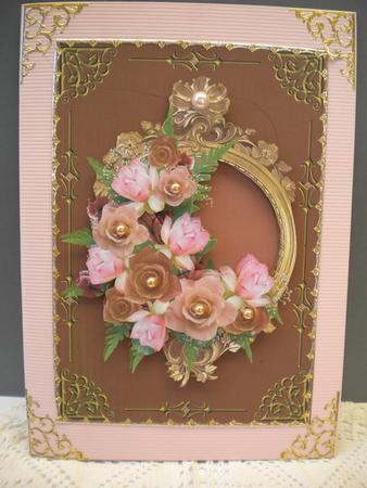 Framed Roses and Magnolias Milk Chocolate Background by Kristina Norbat