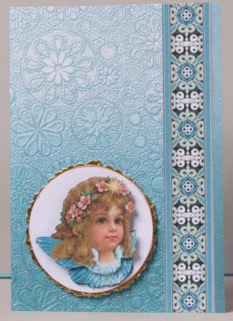 Aqua Floral Embossed with Border Backing Paper by Kristina Norbat