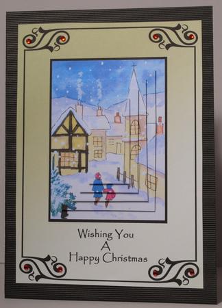 Christmas Snow Scene Pyramid by Kristina Norbat