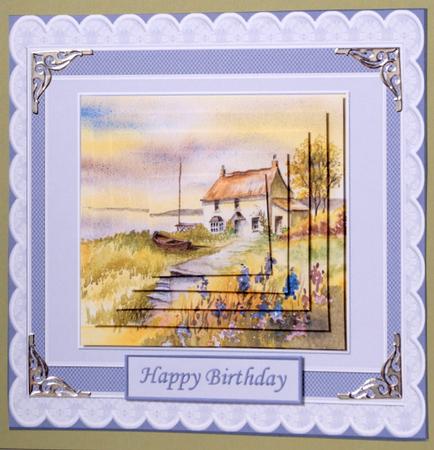 A Cottage by the Sea Card Front with Pyramid by Kristina Norbat