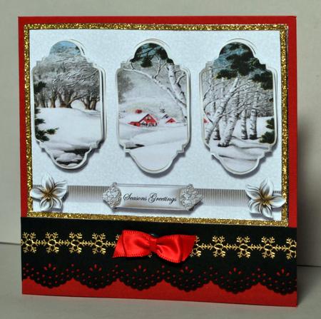 Vintage Winter Scene Panel Card by Kristina Norbat