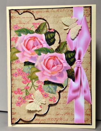 Envelop Antique Roses and Bow by Kristina Norbat