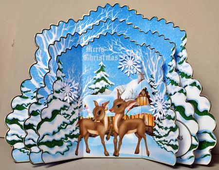 Triple Layer Gatefold - Xmas Deer by Kristina Norbat