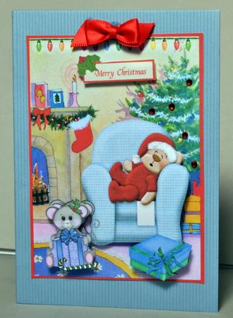 Santa Bear Sleeping Step by Step Decoupage by Kristina Norbat