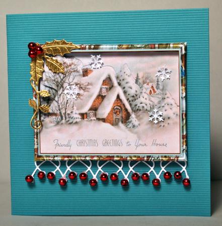 Vintage Country House Tunnel Card by Kristina Norbat