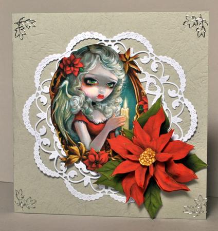 Poinsettia Decoupage Sheet Red by Kristina Norbat