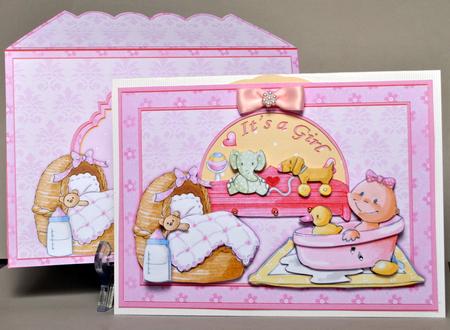 New Baby Girl in a Spin Card Kit & Decoupage by Kristina Norbat