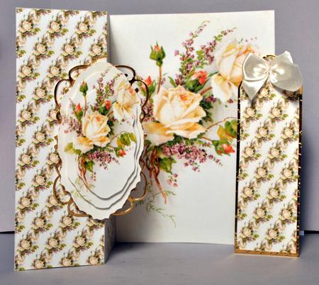 Lemon Vintage Rose No Hole Fold Back Card Mini Kit by Kristina Norbat