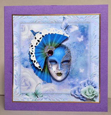 The Masque in Blue and Mint 8x8 by Kristina Norbat