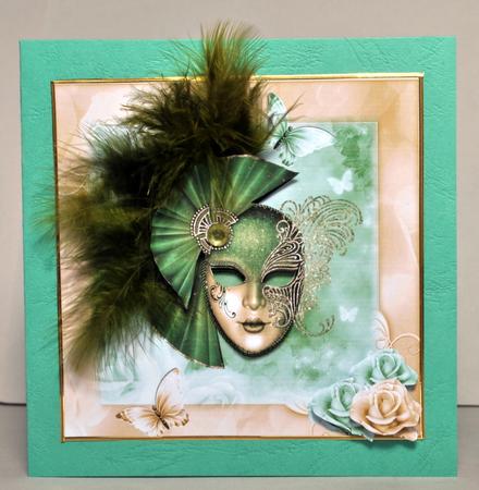 Stunning Masque in Greens and Gold 8x8 by Kristina Norbat
