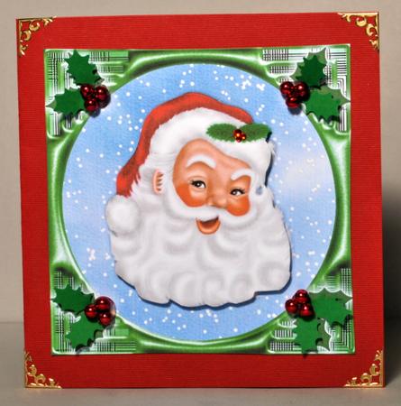 Santa and Holly 8 x 8 Topper by Kristina Norbat
