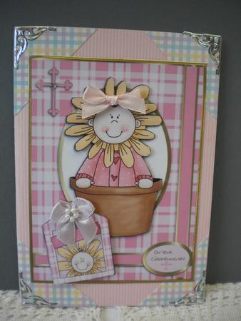 Sunflower Christening Card by Kristina Norbat