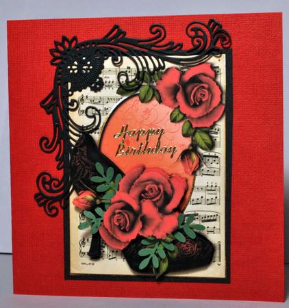 Flocked Rose Shoe & Gorgeous Red Roses by Kristina Norbat