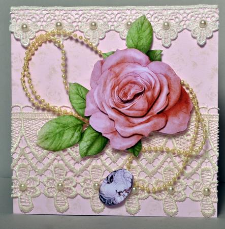 Pink Rose Decoupage Sheet by Kristina Norbat