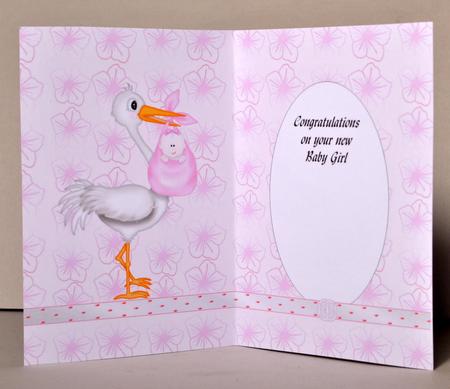 Stork and Baby Girl Insert by Kristina Norbat