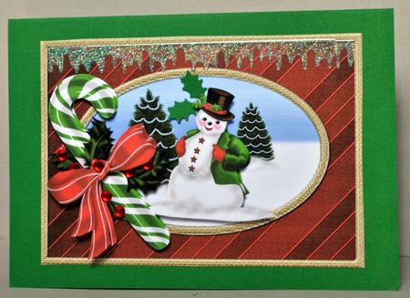 Christmas Candy Cane and Snowman by Kristina Norbat