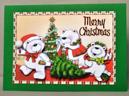 Getting Ready for Christmas Card Front Decoupage by Kristina Norbat