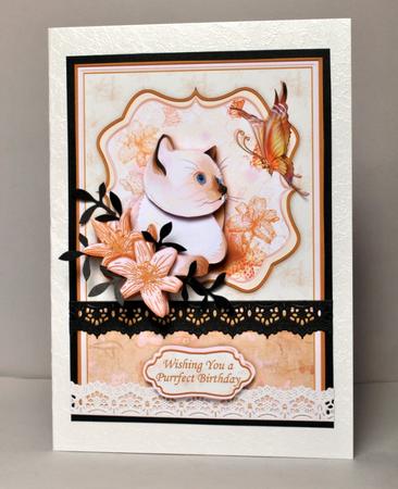 Kitten Butterfly & Lilies Card & Decoupage by Kristina Norbat
