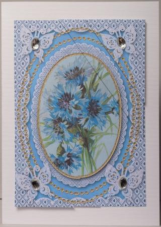 Cornflowers Butterfly Lace Duo Corner A5 Stacker by Kristina Norbat