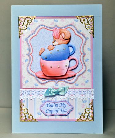 You're My Cup of Tea Valentine or Anniversary Decoupage by Kristina Norbat