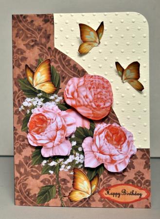 Abstract Shaped Card Antique Roses by Kristina Norbat