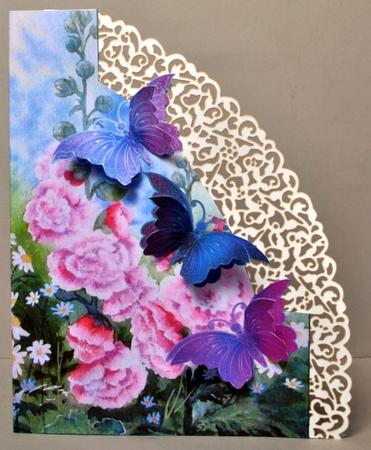 Abstract Shaped Card Butterflies and Flowers by Kristina Norbat