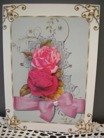 Roses & Lace Card Topper by Kristina Norbat