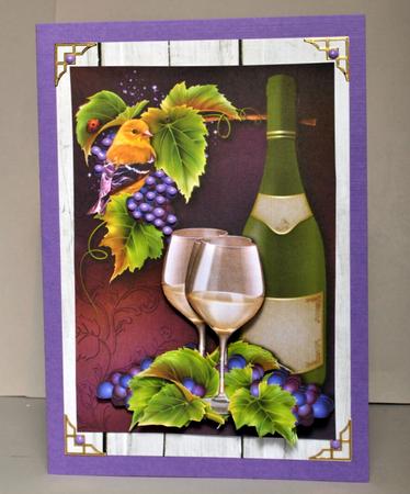 White Wine Bottle & Two Glasses - Any Occasion by Kristina Norbat
