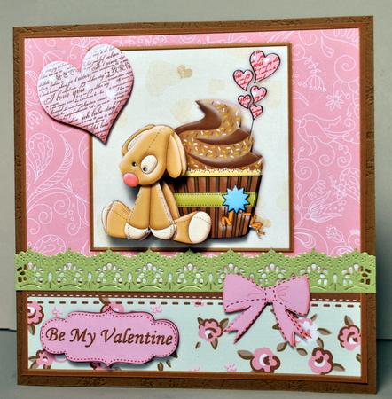 Puppy Love & Cupcake Valentine Topper & Decoupage by Kristina Norbat