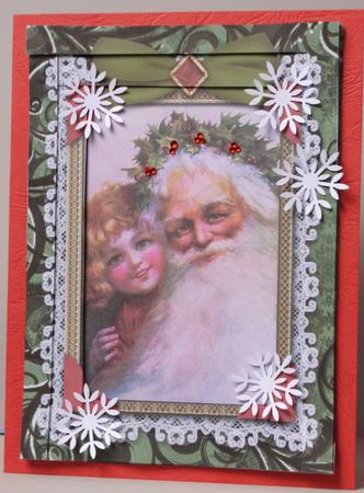 Me and Santa Lace 7x5 Spiral Edge Stacker by Kristina Norbat