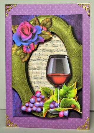Red Wine Glass & Beautiful Rose + Extra Frame by Kristina Norbat
