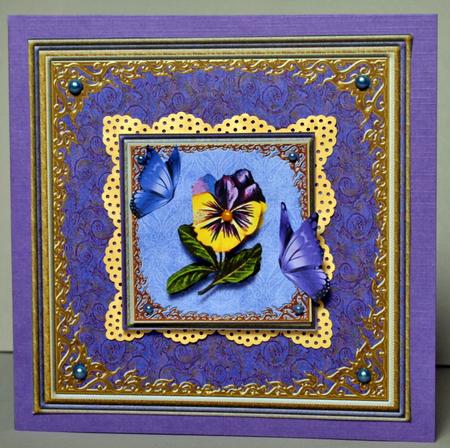 Vintage Pansy with Butterflies by Kristina Norbat