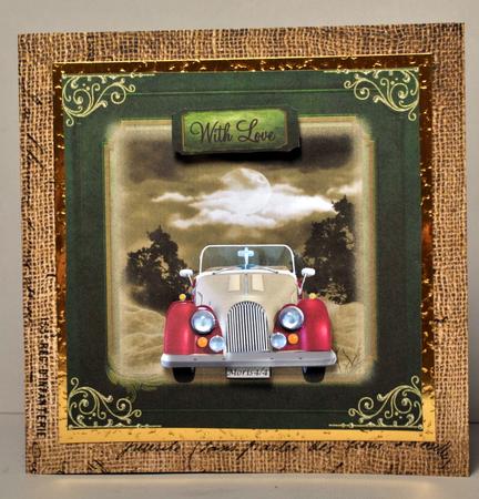 Morris Car Masculine 8x8 Card Topper by Kristina Norbat