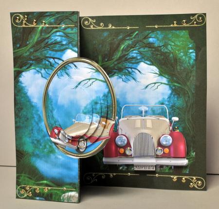 Masculine No Holes Fold Card Morris Car by Kristina Norbat
