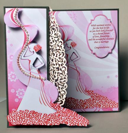 Elegant Lady in Pink Fold Back Wedding Birthday Mother's Day by Kristina Norbat