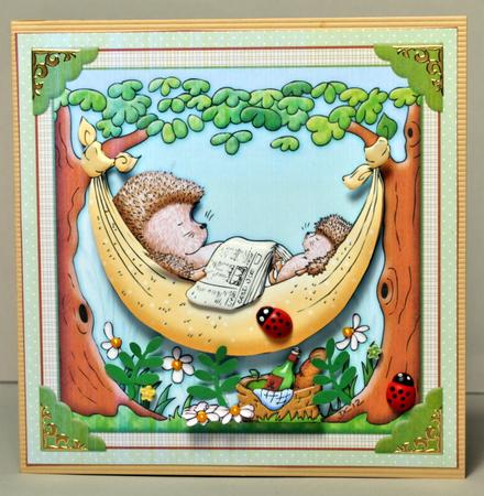 Henry's Hammock Hedgehogs Relaxing Decoupage by Kristina Norbat