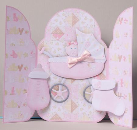 Gate Fold Pop Up New Baby Girl by Kristina Norbat