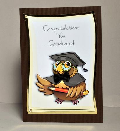 Graduation Owl Card Front by Kristina Norbat