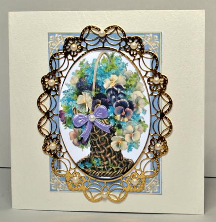 Basket of Pansies & Forget-me-nots by Kristina Norbat