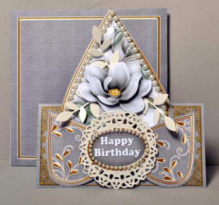 Silver Magnolia Happy Birthday Teardrop Trio Kit by Kristina Norbat